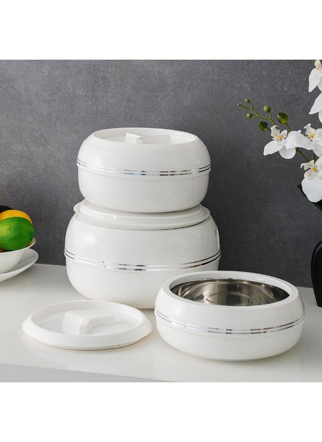 Palazio 3-Piece Jambo Casserole Set – 5500ml, 7500ml, 10000ml | Insulated Hot Pot Set for Food Storage & Serving | Durable, Stylish & Heat-Retaining Design