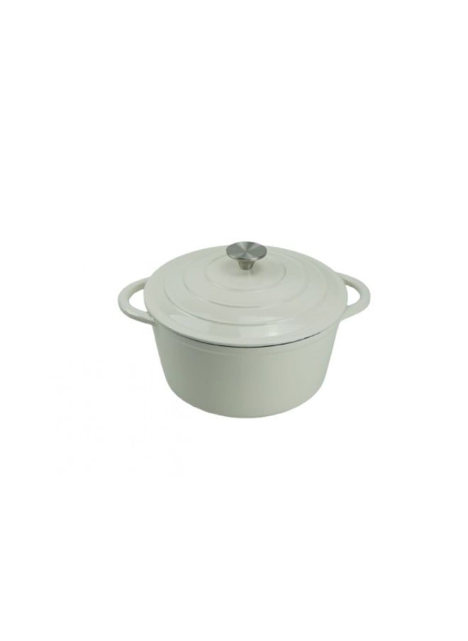 Chef's Delight Cast Iron Casserole – Heavy-Duty Pre-Seasoned Dutch Oven for Stews, Soups, Baking & Slow Cooking, Oven-Safe, Durable Cookware for Home & Professional Use -Diameter 24CM , 4L
