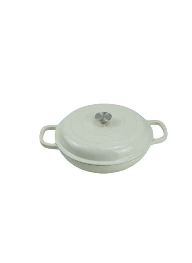 Chef's Delight Cast Iron Casserole – Heavy-Duty Pre-Seasoned Dutch Oven for Stews, Soups, Baking & Slow Cooking, Oven-Safe, Durable Cookware for Home & Professional Use -Diameter 31Cm , 3.3L