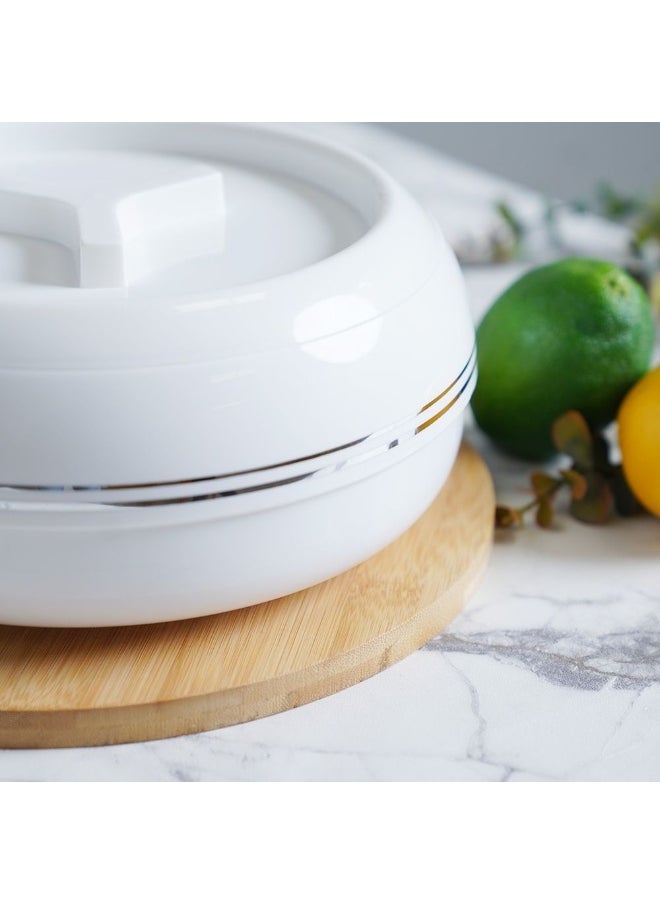 Palazio Casserole 7500ml White – Premium Insulated Food Storage & Serving Hot Pot, Leak-Proof, Stylish & Durable Design, Perfect for Family Meals & Parties