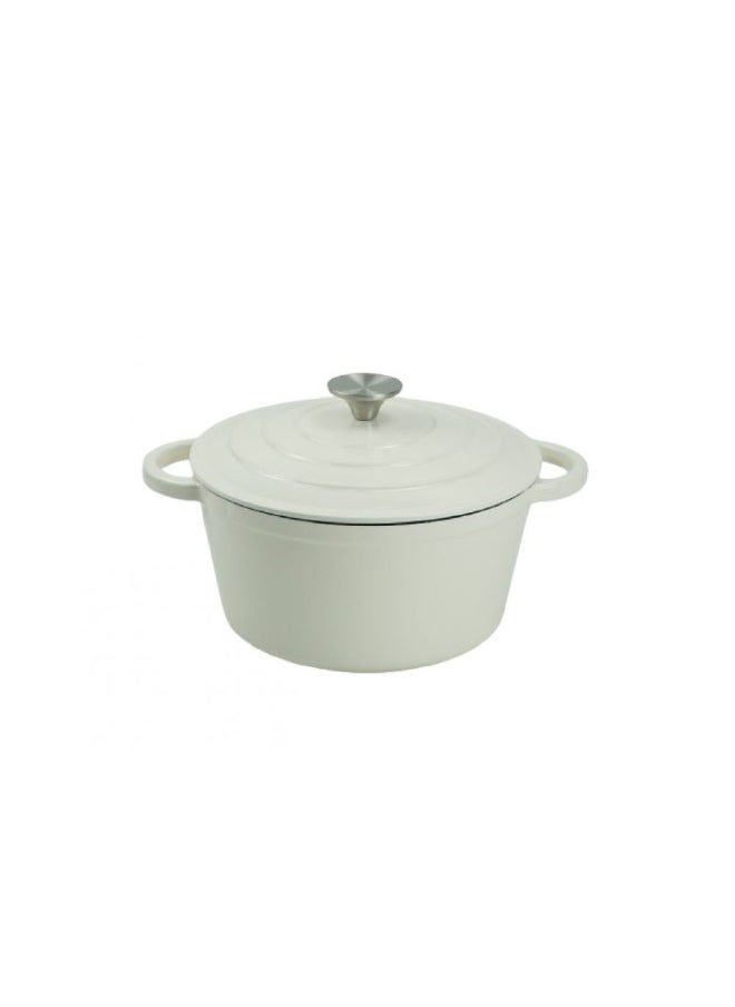 Chef's Delight Cast Iron Casserole – Heavy-Duty Pre-Seasoned Dutch Oven for Stews, Soups, Baking & Slow Cooking, Oven-Safe, Durable Cookware for Home & Professional Use - Diameter 26CM , 5L