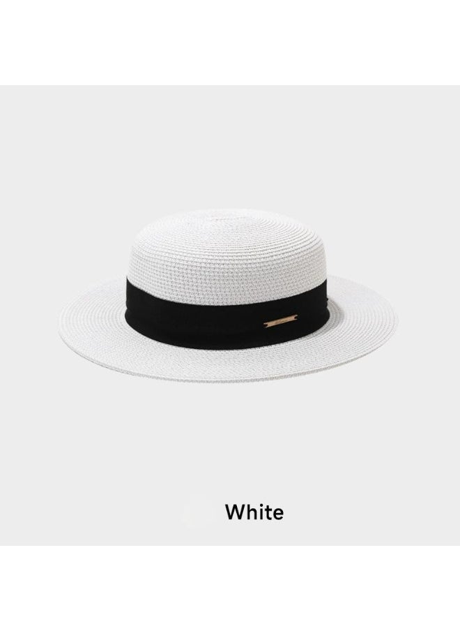 Top hat flat eave hat straw hat breathable and adjustable sunshade hat