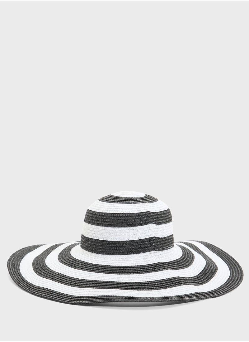 Striped Wide Brim Hat