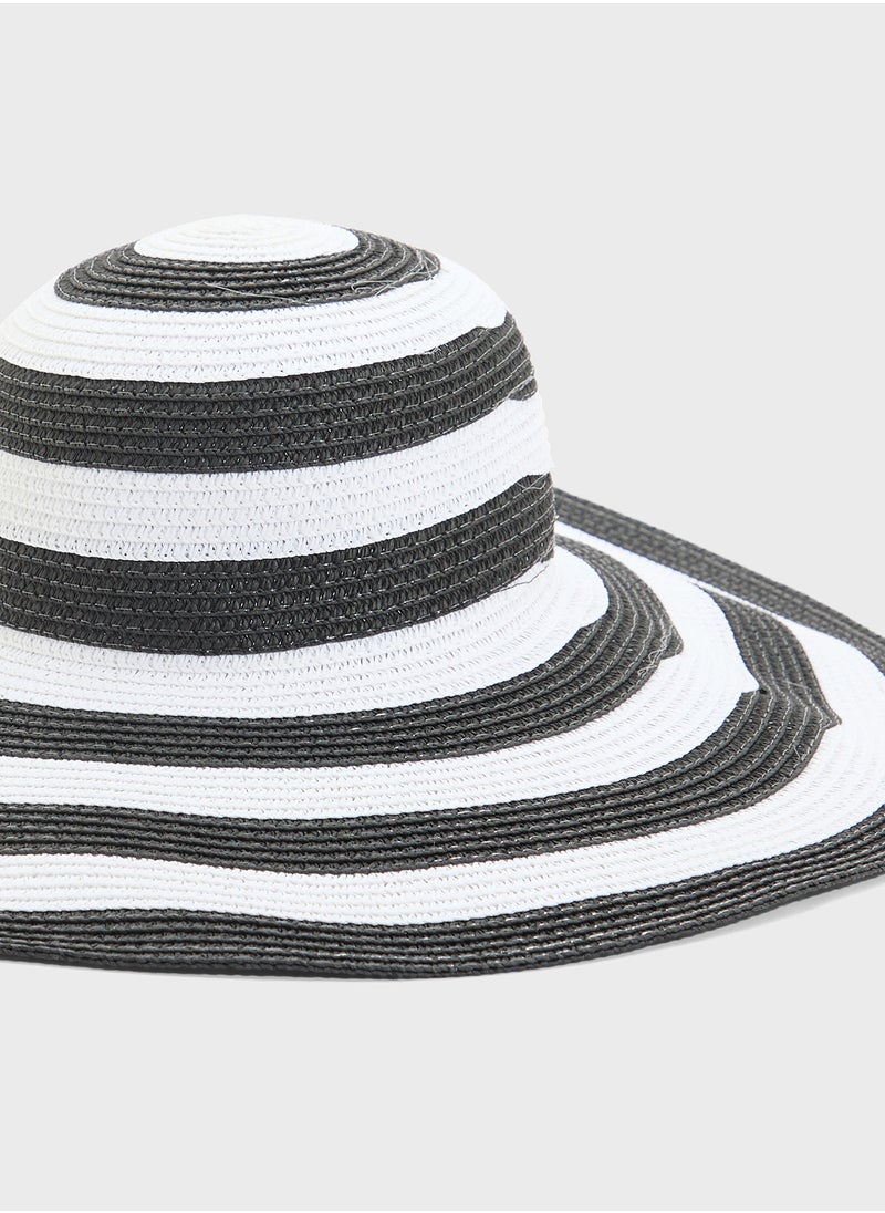 Striped Wide Brim Hat