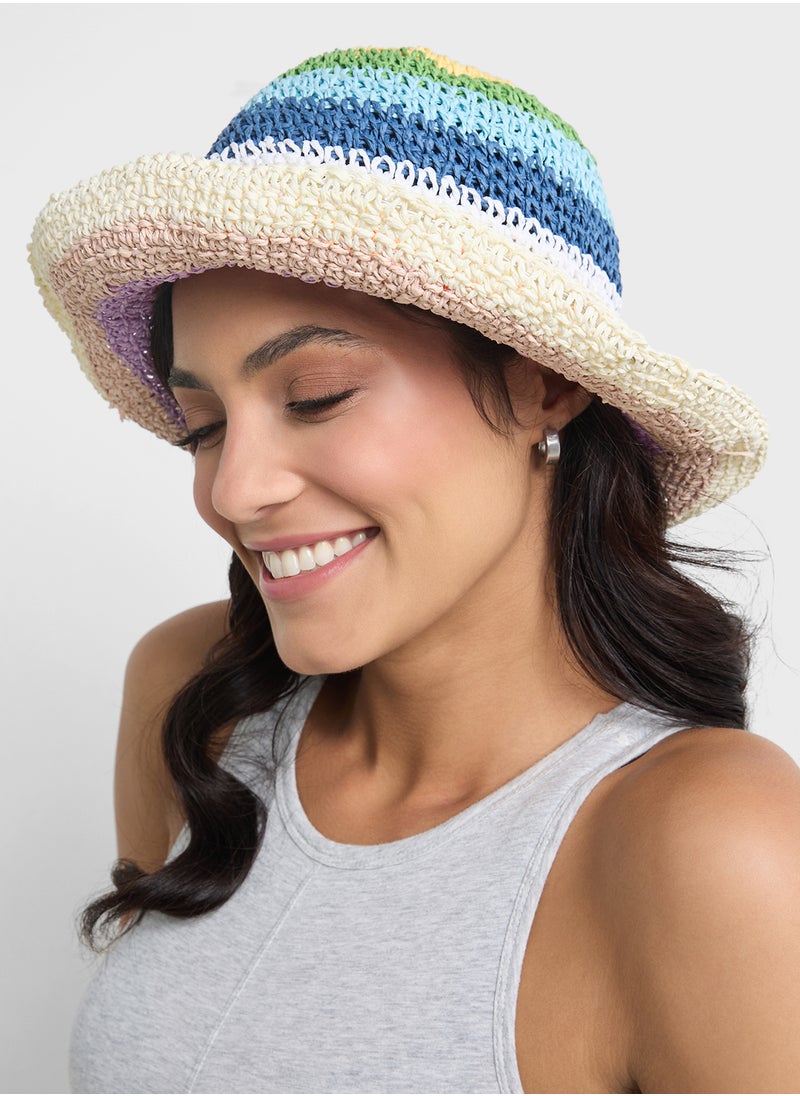 Raffia Colorful Hat