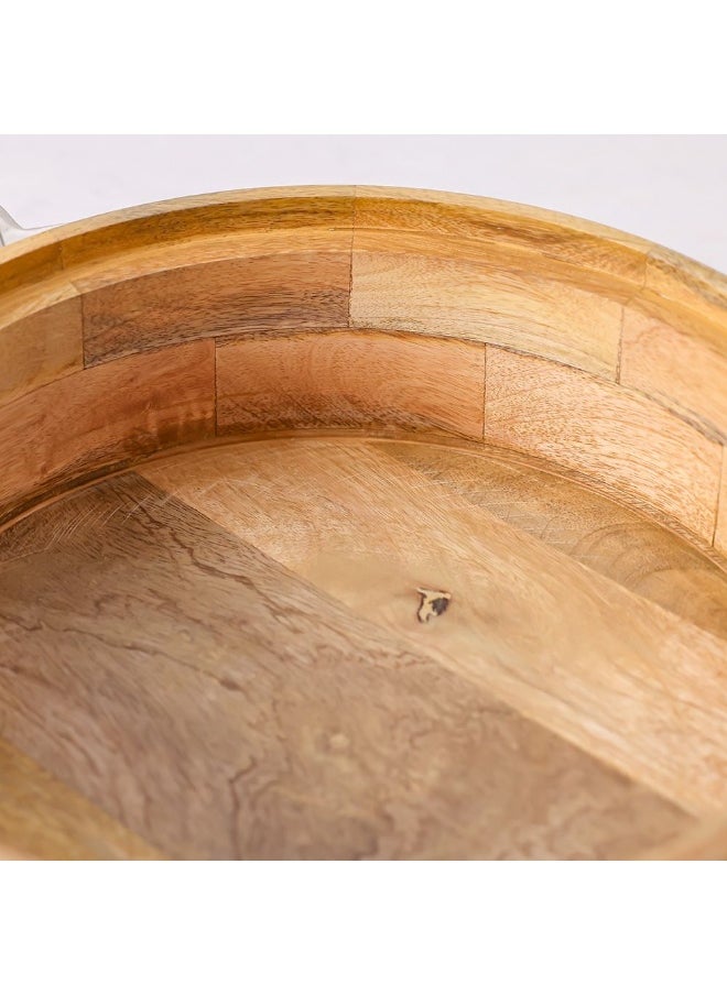 Nomaris Hot Pot Shiny Polished & Walnut, 4500 ml – Premium Luxury Serving Pot with Elegant Design, Durable, Ideal for Family Meals, Special Occasions & Festive Dining 34x34x15CM