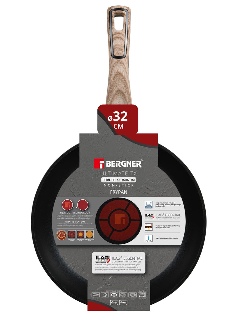 ULTIMATE TX FORGED ALUMINUM FRYPAN 32CM WITH HEATDOT TECHNOLOGY, INDUCTION BOTTOM, GREY COLOR, BG36170GY