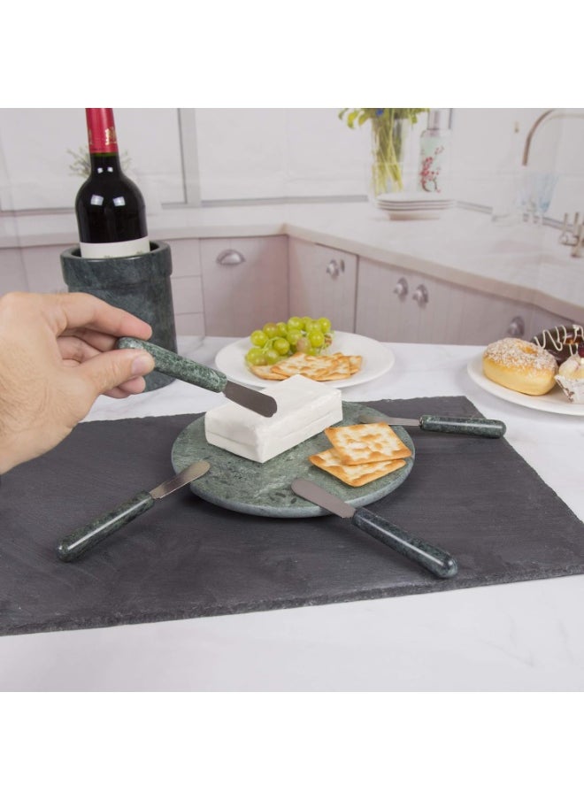 Elevate Your Dining Experience: Natural Serpentine Handle Cheese Spreader Set