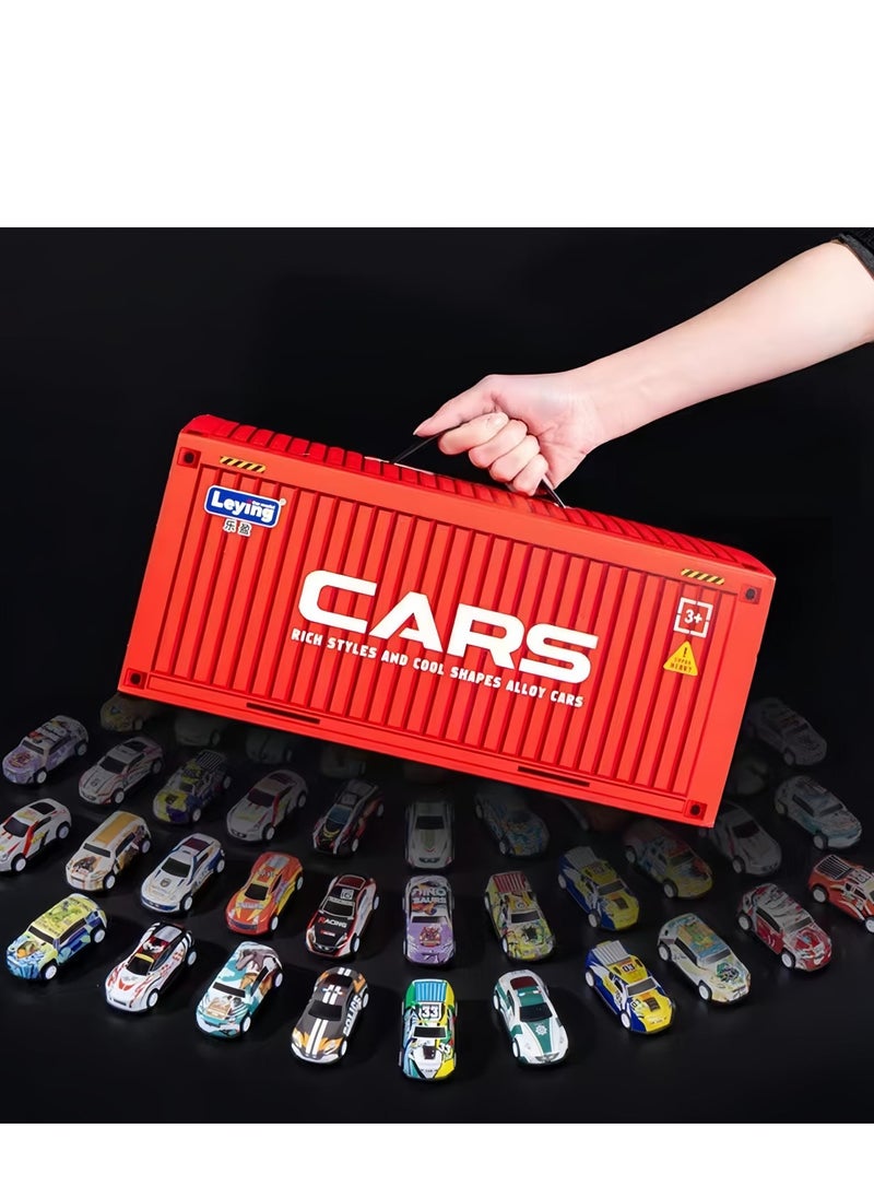 Toy Cars Collection Set with Storage Display Case, 48 Alloy Racing Cars, Multi-Colour Friction Powered Cars Toys for Toddlers, Boys, Girls’ Educational Play, Goodie Bags Stuffers