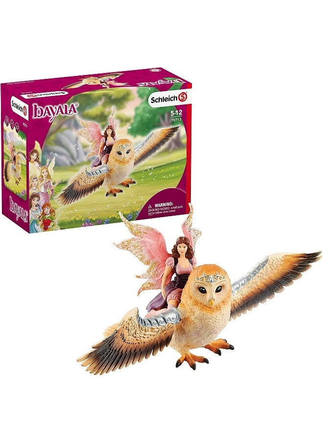 Schleich Bayala Fairy in Flight on Glam-Owl Toy Figurine
