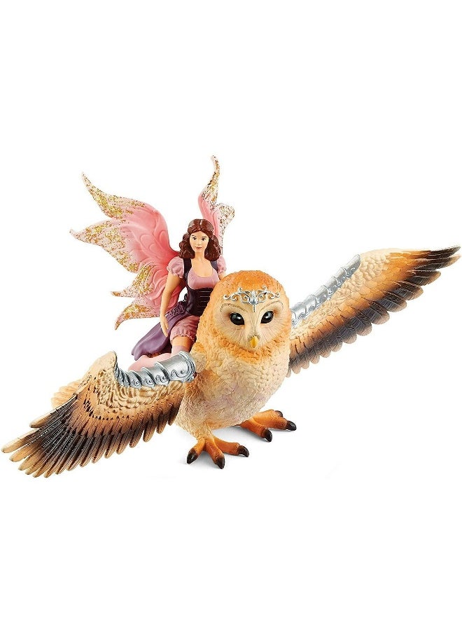 Schleich Bayala Fairy in Flight on Glam-Owl Toy Figurine