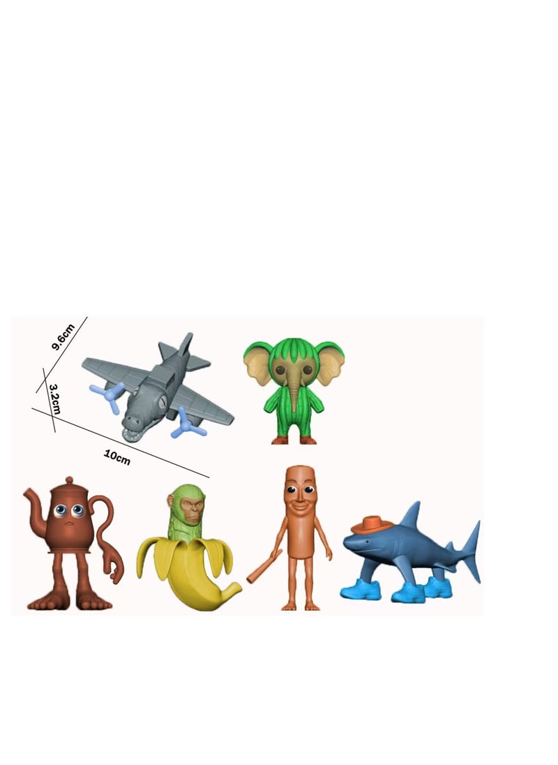 6 pcs Tutu Sahur Action Figure Toys For Fans  Series Figures Model Birthday Cake Toppers