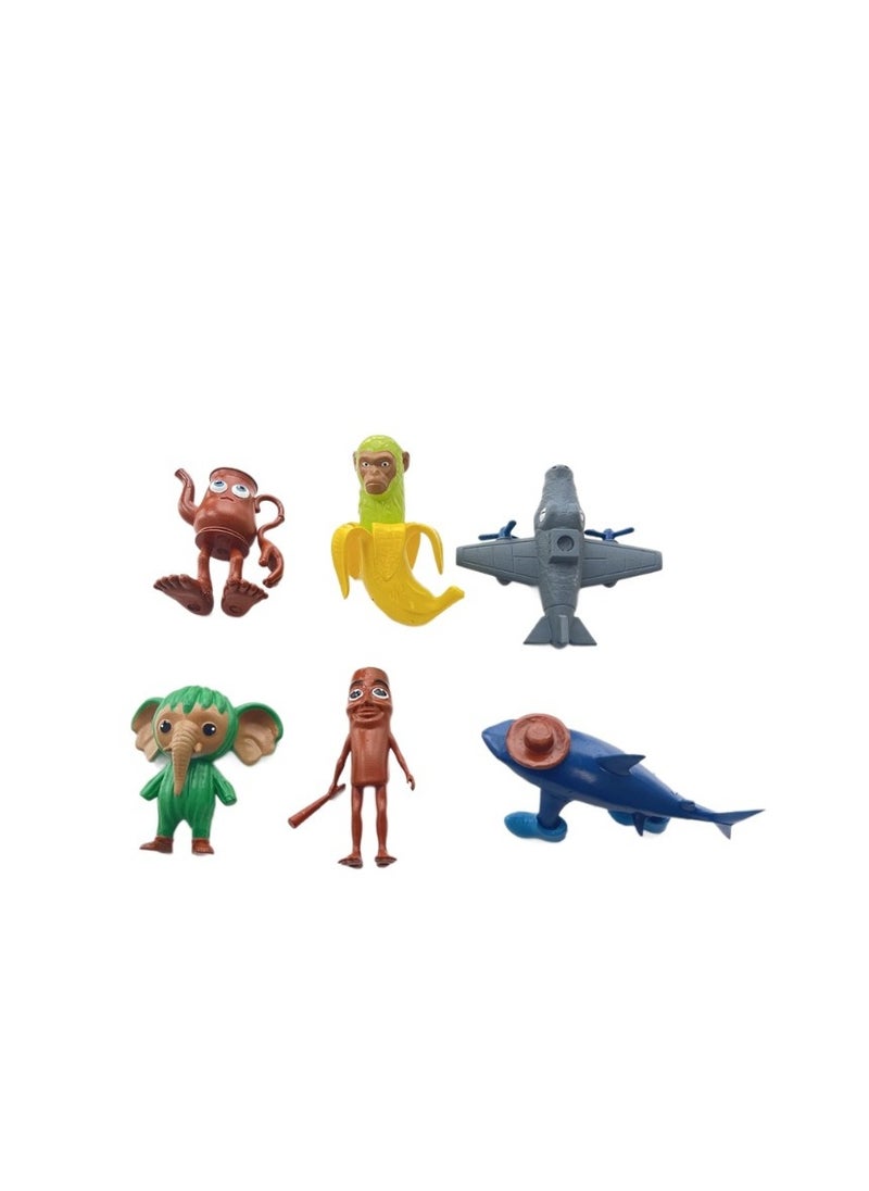 6 pcs Tutu Sahur Action Figure Toys For Fans  Series Figures Model Birthday Cake Toppers