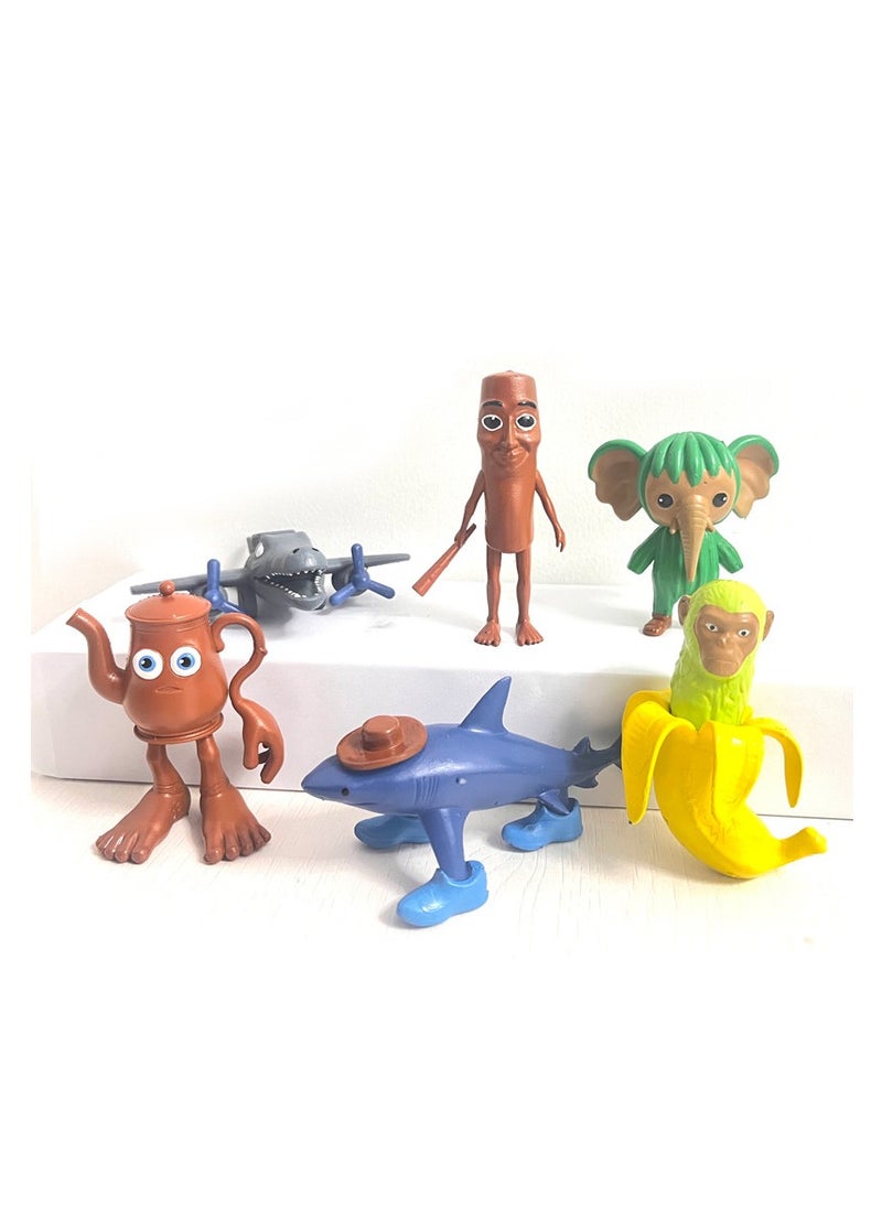 6 pcs Tutu Sahur Action Figure Toys For Fans  Series Figures Model Birthday Cake Toppers