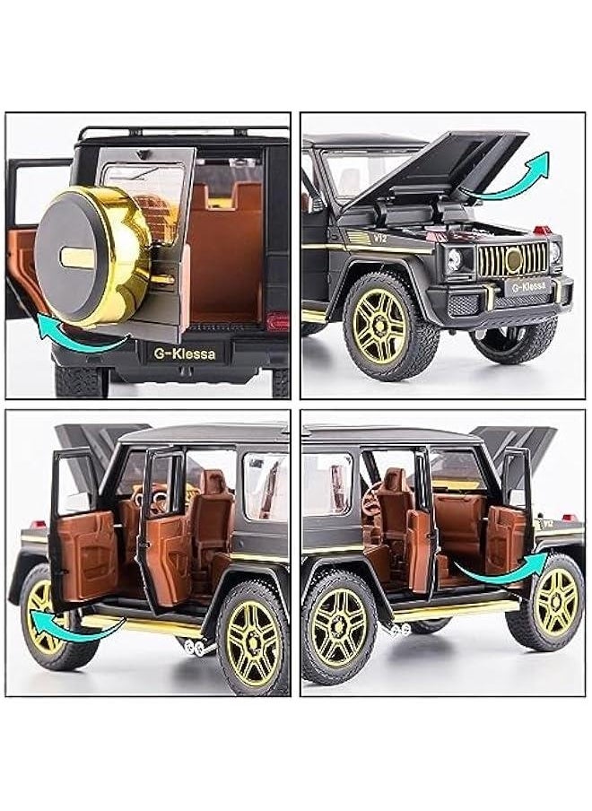 1/24 Benz G63 AMG Model Car, Zinc Alloy Pull Back Toy car with Sound and Light for Kids Boy Girl Gift(Black)