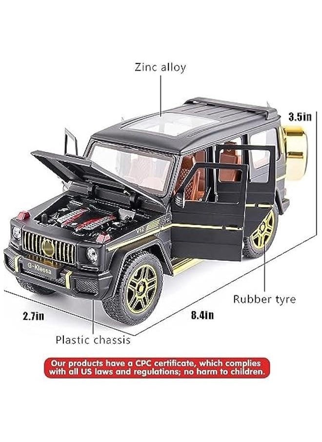 1/24 Benz G63 AMG Model Car, Zinc Alloy Pull Back Toy car with Sound and Light for Kids Boy Girl Gift(Black)