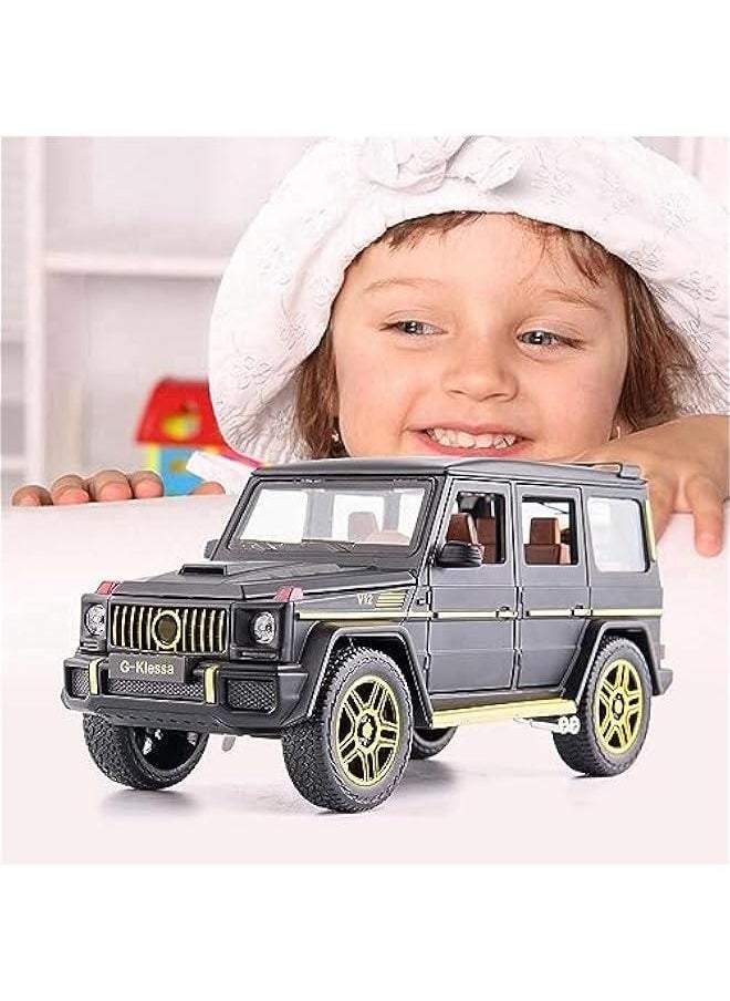 1/24 Benz G63 AMG Model Car, Zinc Alloy Pull Back Toy car with Sound and Light for Kids Boy Girl Gift(Black)