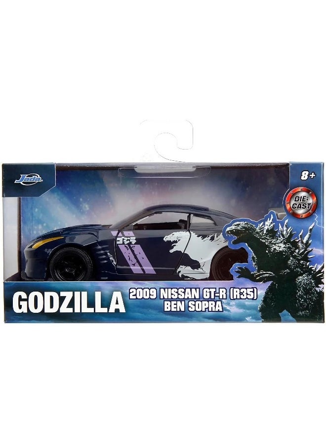 Jada Godzilla 2009 Nissan GTR R35 Ben Sopra Die-cast Car (1:32, Black/White)