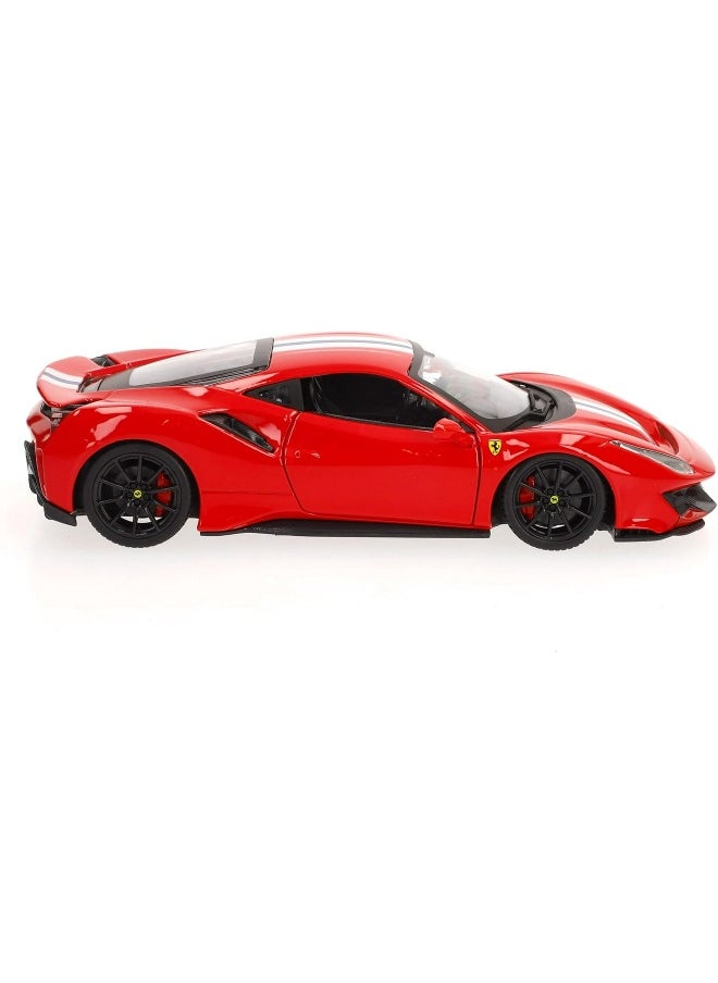 Bburago Ferrari Race and Play 488 Pista Die-cast Car (1:24, Red)