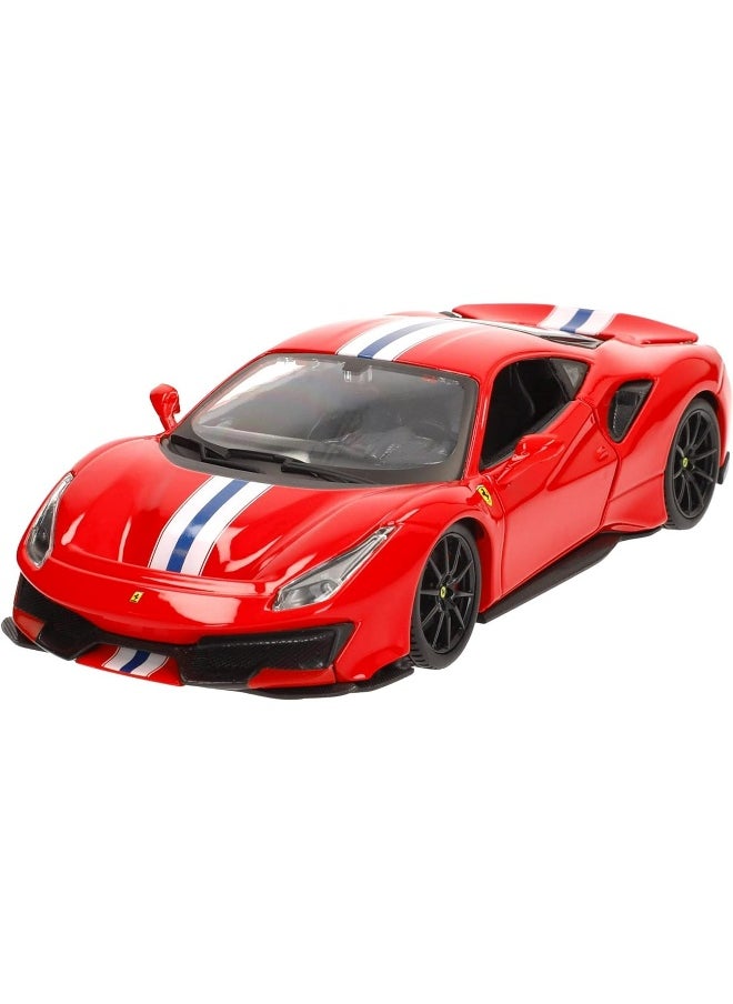 Bburago Ferrari Race and Play 488 Pista Die-cast Car (1:24, Red)