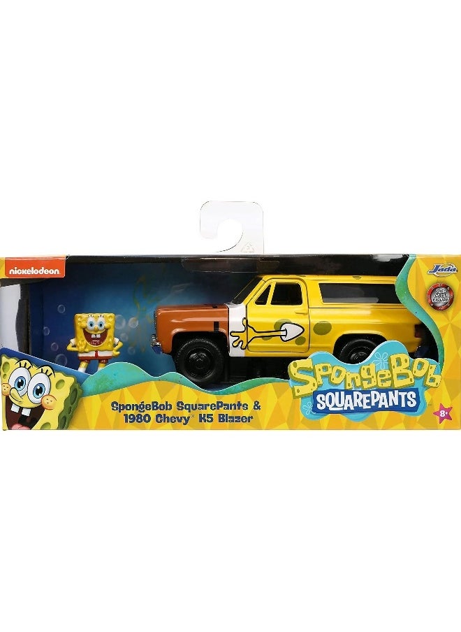Jada Nickelodeon SpongeBob SquarePants 1980 Chevy K5 Blazer Die-cast Car (1:32, Yellow)