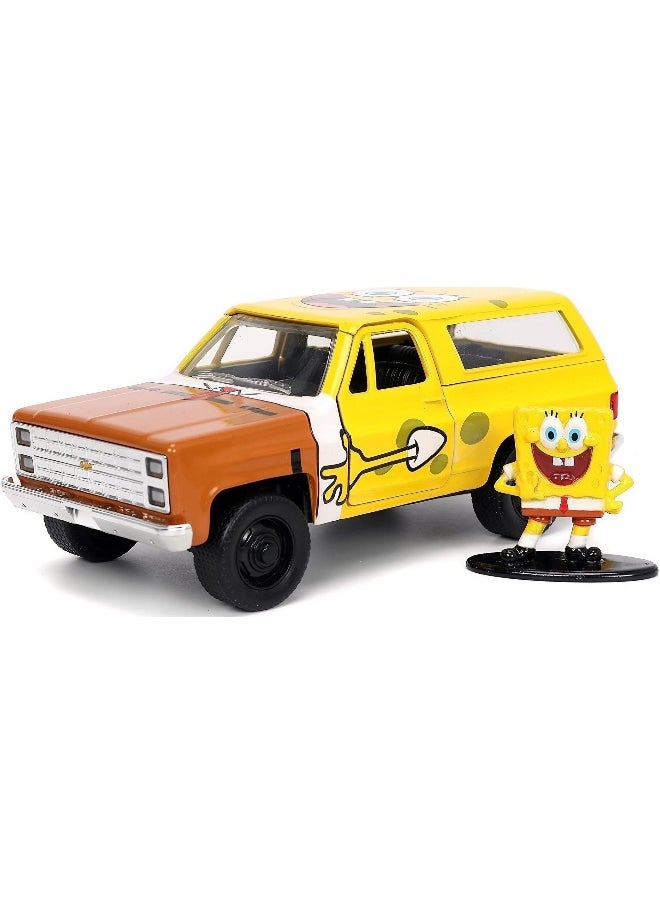 Jada Nickelodeon SpongeBob SquarePants 1980 Chevy K5 Blazer Die-cast Car (1:32, Yellow)