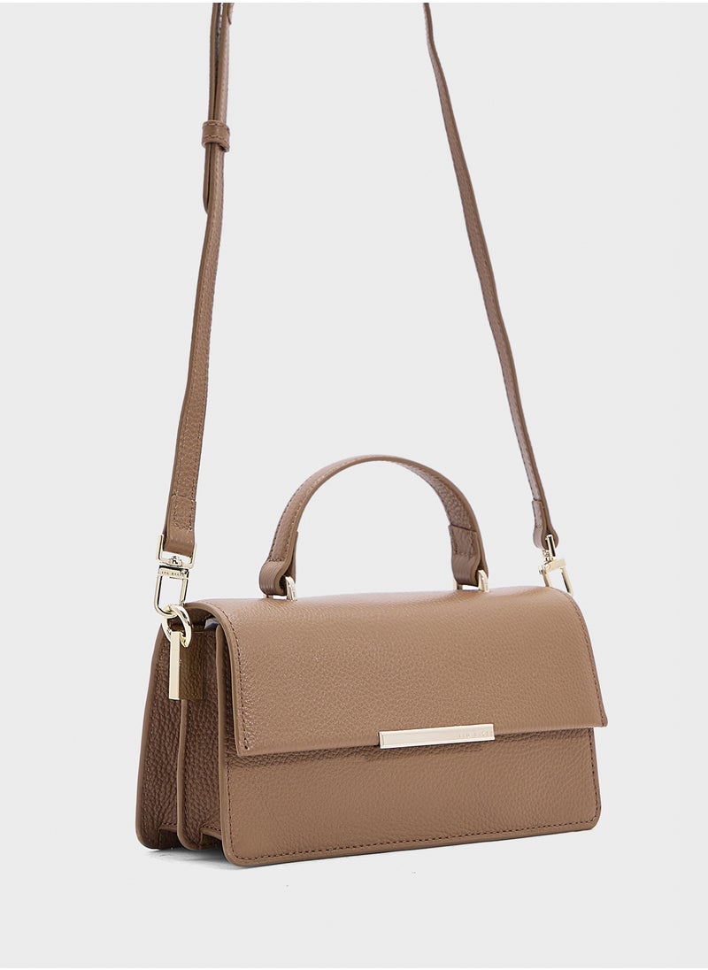 ROSLY Bar Detail Elongated Top Handle Bag