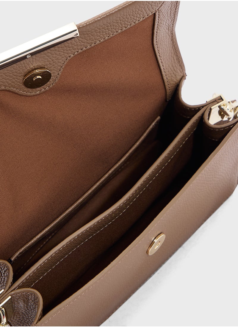 ROSLY Bar Detail Elongated Top Handle Bag