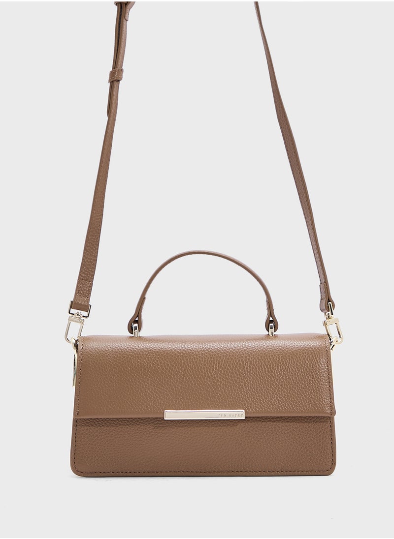 Rosly Bar Detail Elongated Top Handle Bag