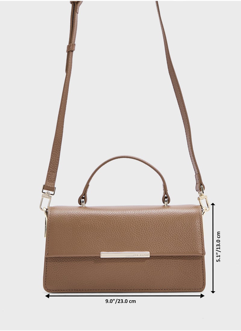 ROSLY Bar Detail Elongated Top Handle Bag