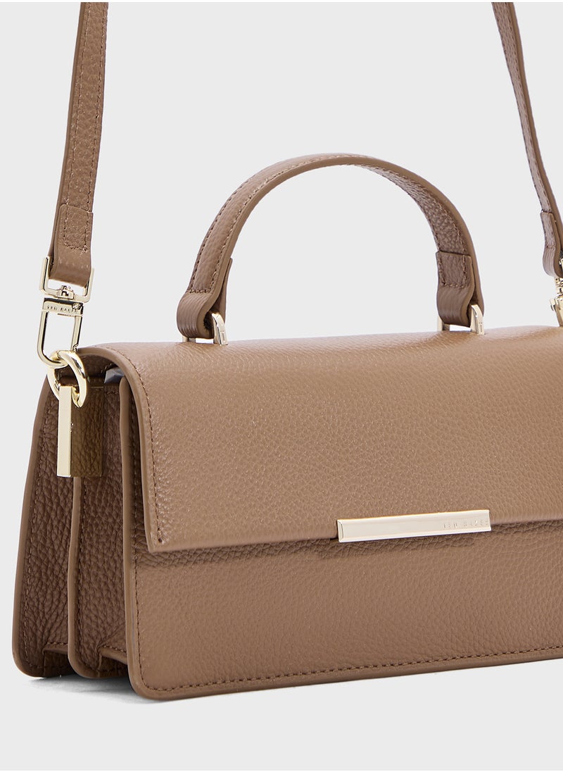 ROSLY Bar Detail Elongated Top Handle Bag