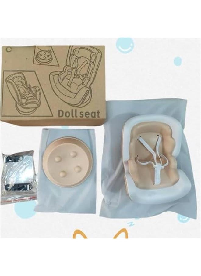 Car Seat Protector for 17cm Labubu Doll, Desktop Ornament Set with Accessories,Protects Dolls, Perfect for Car Decoration and Display,Suitable for 17-cm Dolls (Black)