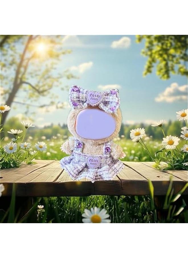 17cm Doll Clothes Tweed Dress Outfit Chic Style with Bowknot Design Doll Princess Skirt Perfect for Dolls Accessorie Ideal for Dress-Up and Collectors (3 Colors)