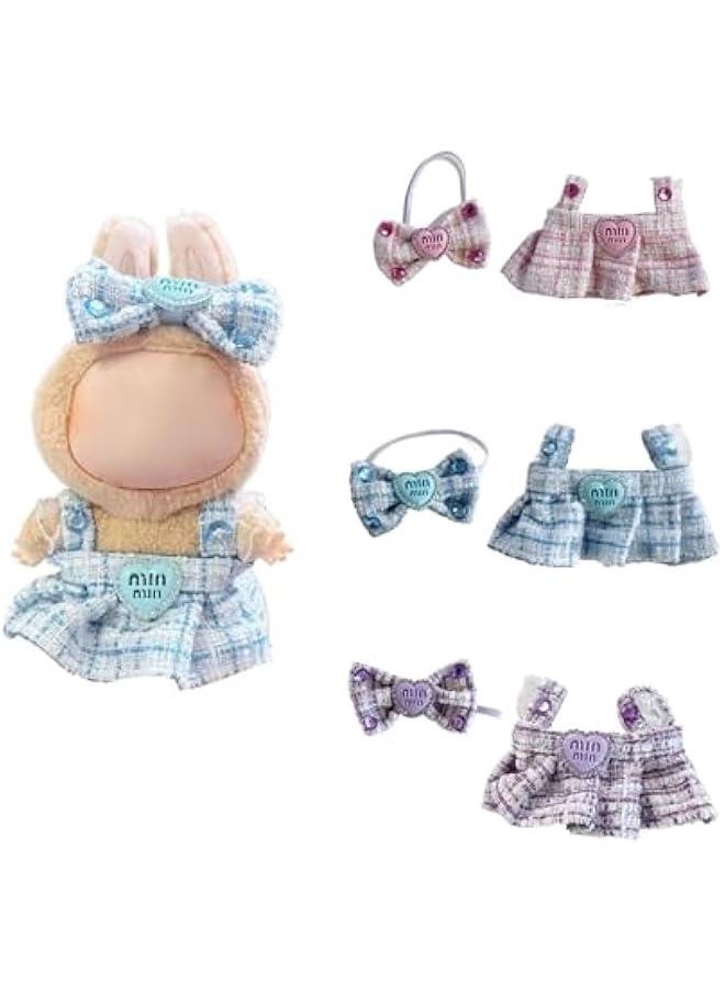 17cm Doll Clothes Tweed Dress Outfit Chic Style with Bowknot Design Doll Princess Skirt Perfect for Dolls Accessorie Ideal for Dress-Up and Collectors (3 Colors)
