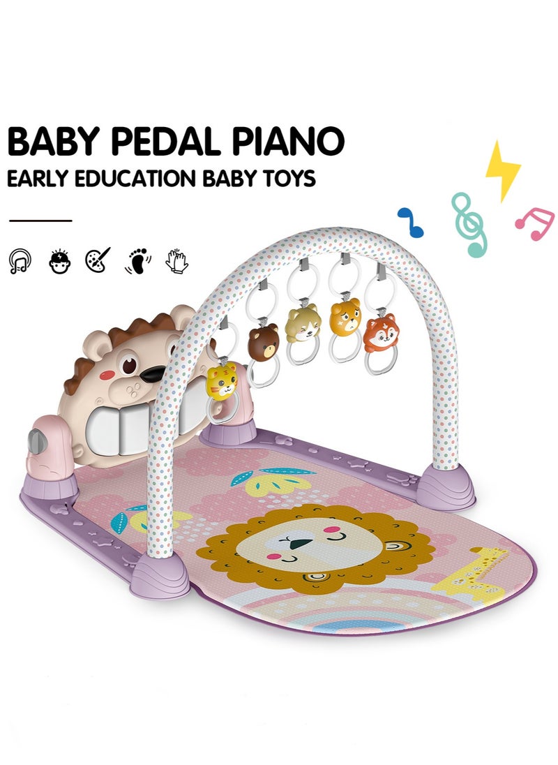 Baby Play Mat,Baby Gym,Funny Play Piano Tummy Time Baby Activity Mat with 5 Infant Sensory Baby Toys, Music and Lights Boy  Girl Gifts for Newborn Baby 0 to 18 Months