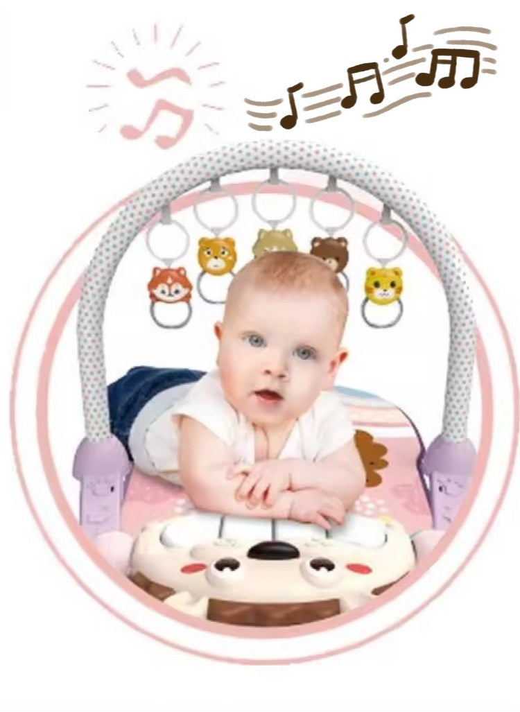 Baby Play Mat,Baby Gym,Funny Play Piano Tummy Time Baby Activity Mat with 5 Infant Sensory Baby Toys, Music and Lights Boy  Girl Gifts for Newborn Baby 0 to 18 Months