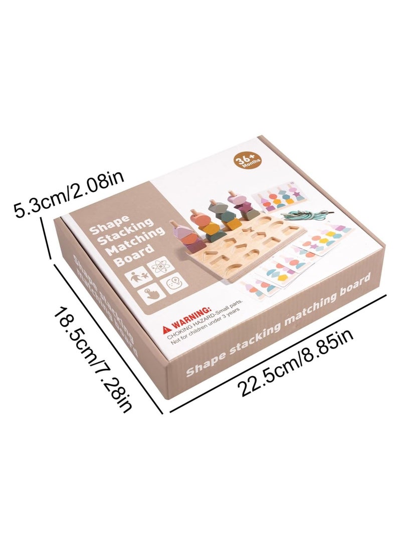 3 in 1 Wooden Color Sorting Stacking Toys, Montessori Wooden Beads Sequencing Toy Set, Montessori Stem Fine Motor Skills for Toddlers, Preschool Learning Montessori Toys Gifts for Kids