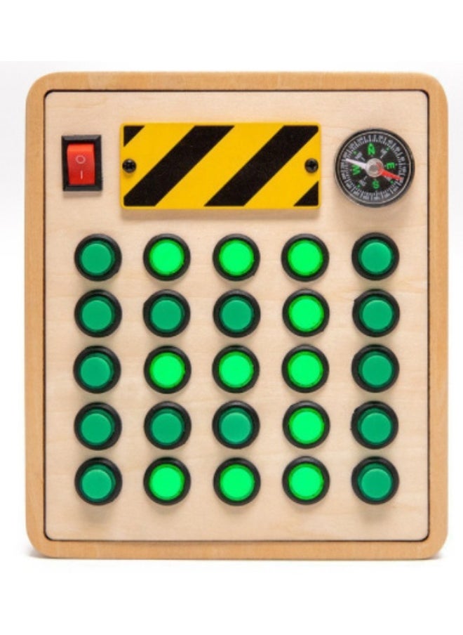 Montessori Toddler Busy Board for 3+ Year Old, Baby Wooden Busy Board with 8 LED Light Switches, Sensory Toys, Light Switch Toys, Travel Toys