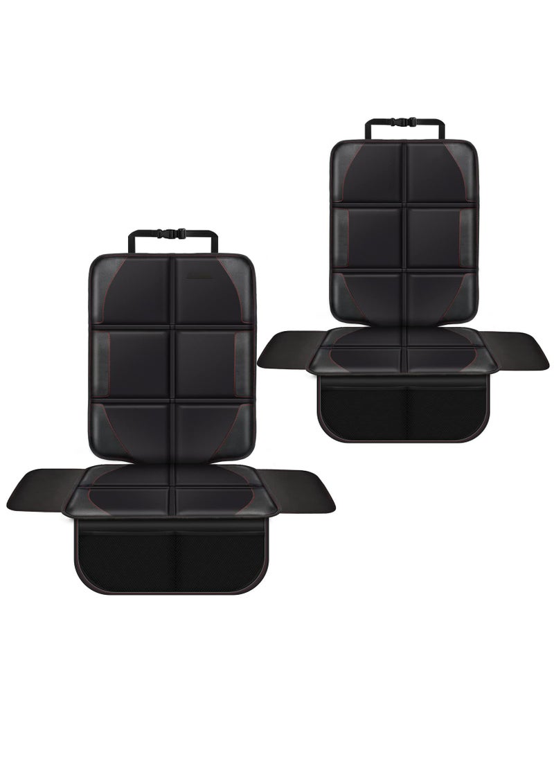 Premium Car Seat Protector for Kids & Pets - Large, Waterproof 600D Fabric, Thick Padding & Convenient Storage Pockets (Black)