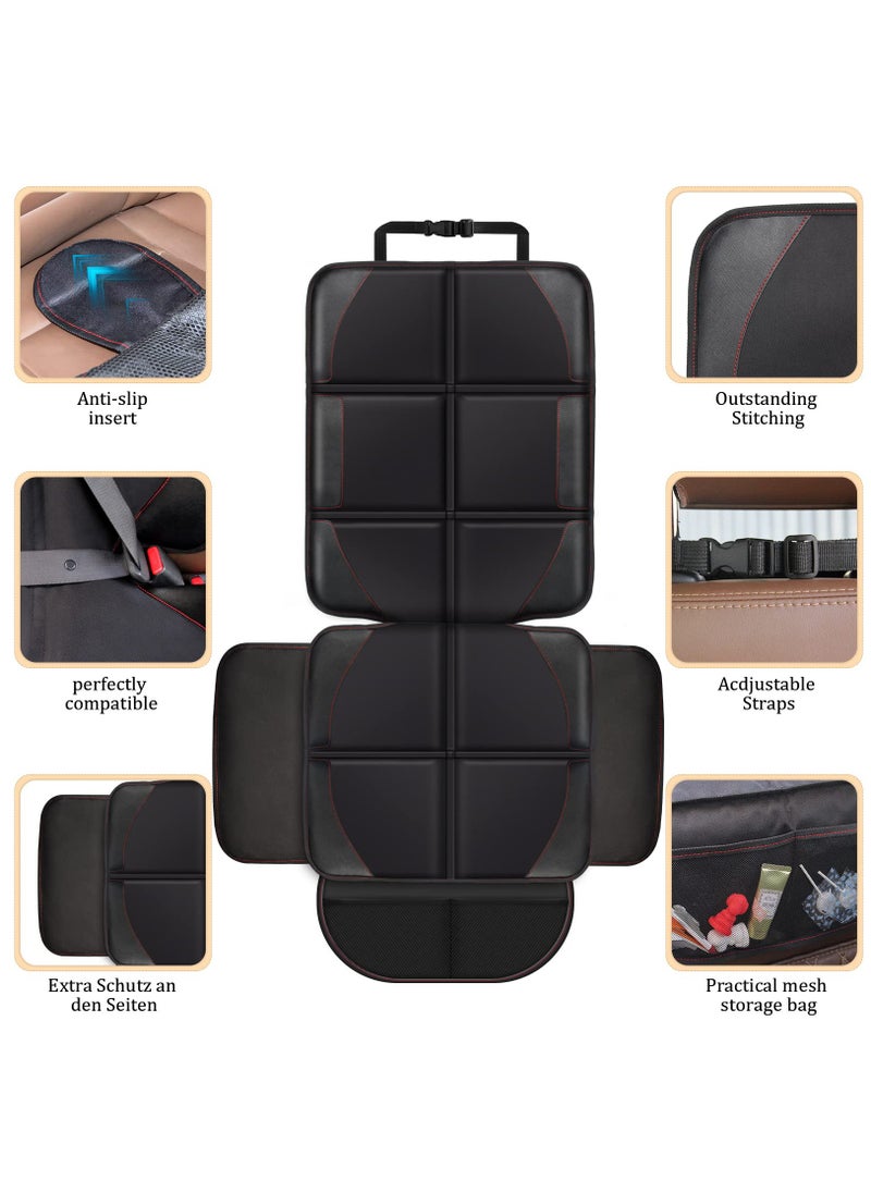 Premium Car Seat Protector for Kids & Pets - Large, Waterproof 600D Fabric, Thick Padding & Convenient Storage Pockets (Black)