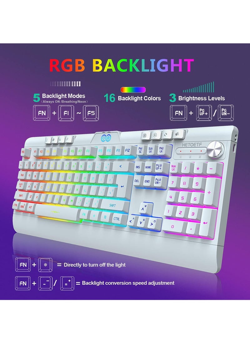 Led Gaming Keyboard With Mouse Set White