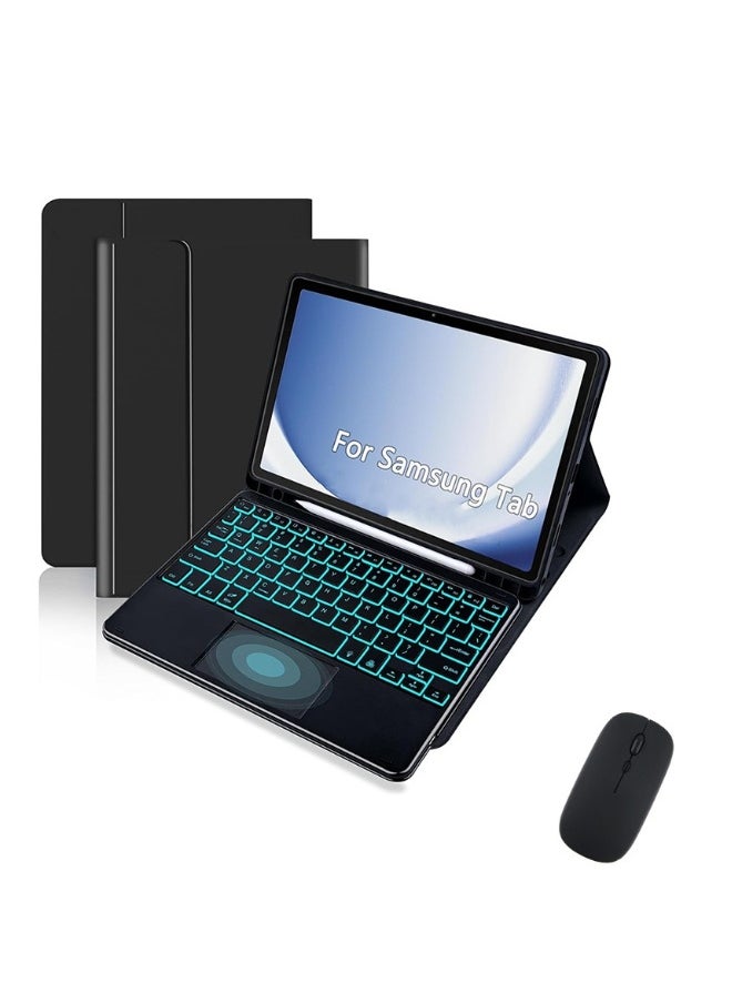 Applicable to Samsung Tablet Tab S9 FE 10.9-inch SM-X510/X516/S9 11-inch X710/X716B/X718U/S8 11-inch X700/X706/S7 11-inch T870/T875 Touch-screen backlit Arabic keyboard protective cover with pen slo