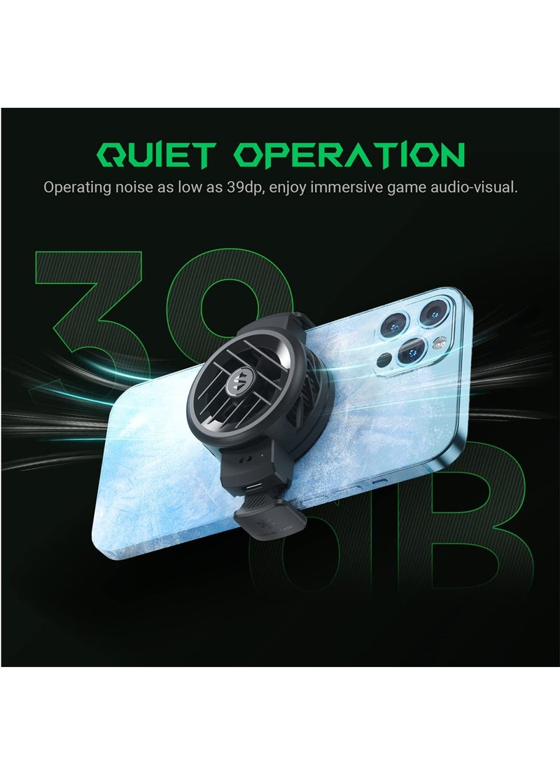 Phone Cooler, Portable Cell Phone Cooling Fan, Lightweight Quiet Cellphone Radiator with Dual Semi-Conductor Cooling Chip for 2.71-3.34 inches for iPhone/Android Gaming