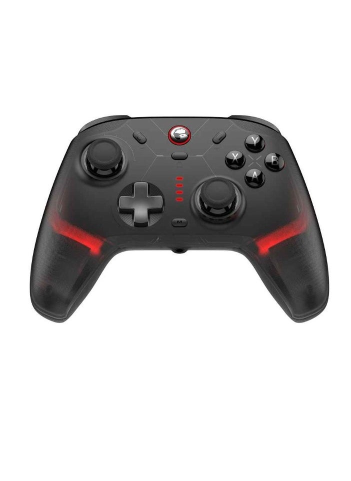 Wireless Controller, Lightweight Portable PC Game Controller, RGB Lightning Durable Bluetooth Joystick, Easy To Use Gamepad With Hall Effect For Windows Console, (1pc, Black With Stand)