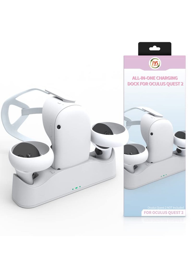 SYOSI Charging Dock Set for Oculus Quest 2, Includes 2 Rechargeable Batteries and Covers, Support Magnetic Dual Controller Charging Headset and Grip