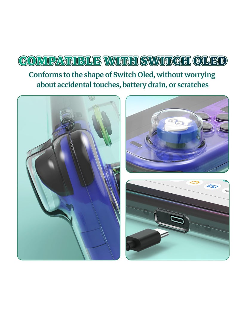 Clear Protective Case for Nintendo Switch OLED with Magnetic Closure, Travel-Friendly Design, Shock-Absorbing and Scratch-Resistant Features for Ultimate Comfort