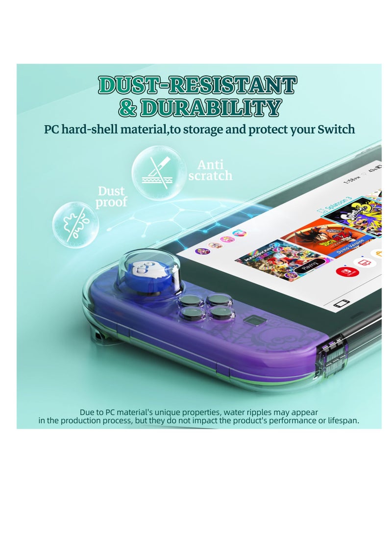 Clear Protective Case for Nintendo Switch OLED with Magnetic Closure, Travel-Friendly Design, Shock-Absorbing and Scratch-Resistant Features for Ultimate Comfort