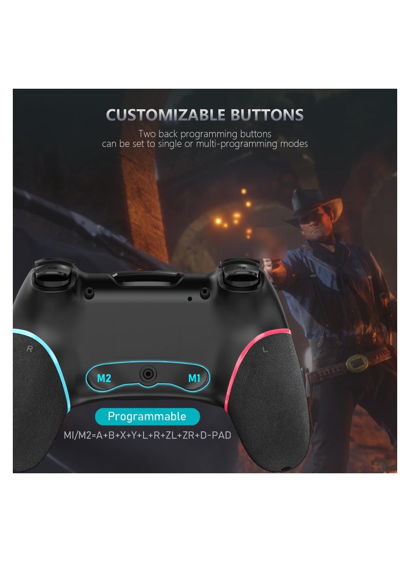 Switch Controller Wireless Switch Pro Controller Compatible with Switch/Switch Lite/Switch OLED Programmable Remote Gamepad Joystick with Wake-up and Turbo