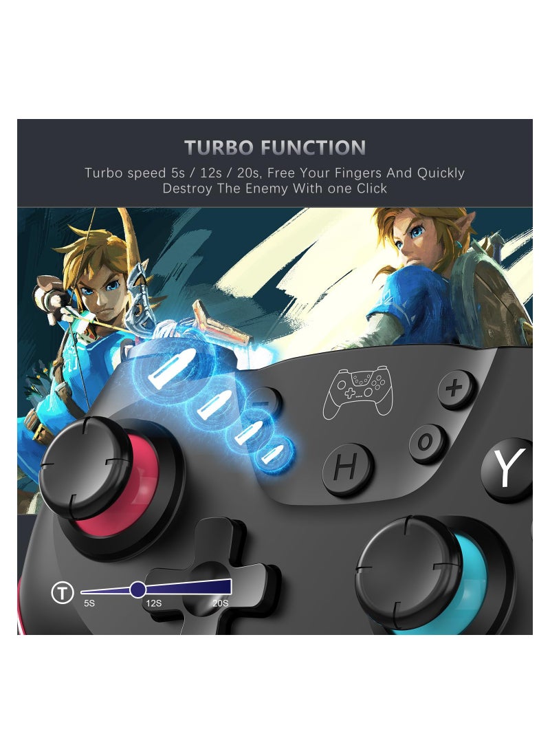 Switch Controller Wireless Switch Pro Controller Compatible with Switch/Switch Lite/Switch OLED Programmable Remote Gamepad Joystick with Wake-up and Turbo