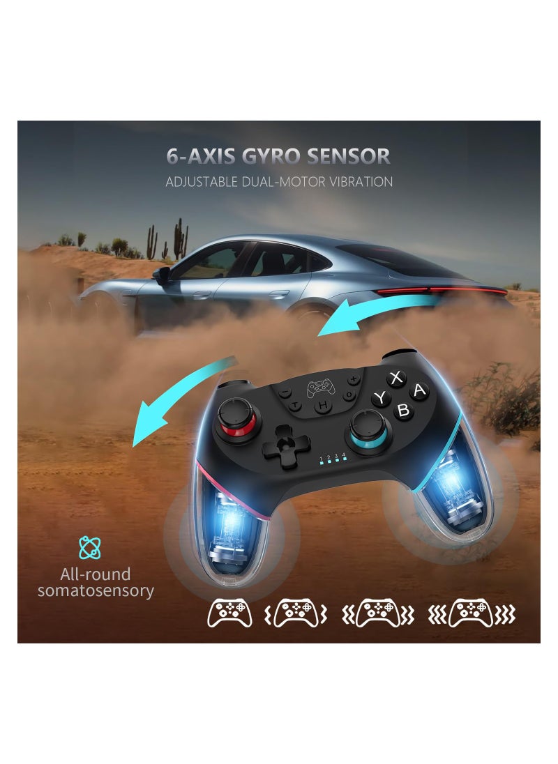 Switch Controller Wireless Switch Pro Controller Compatible with Switch/Switch Lite/Switch OLED Programmable Remote Gamepad Joystick with Wake-up and Turbo